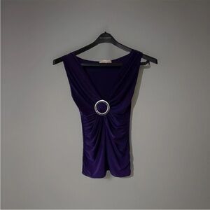 Elegant Purple Sleeveless Blouse